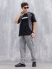 Casual Men Sporty Look Oversized Fit Tee With Print | Black