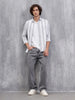 Micro Cord Stripes Shirt | Grey