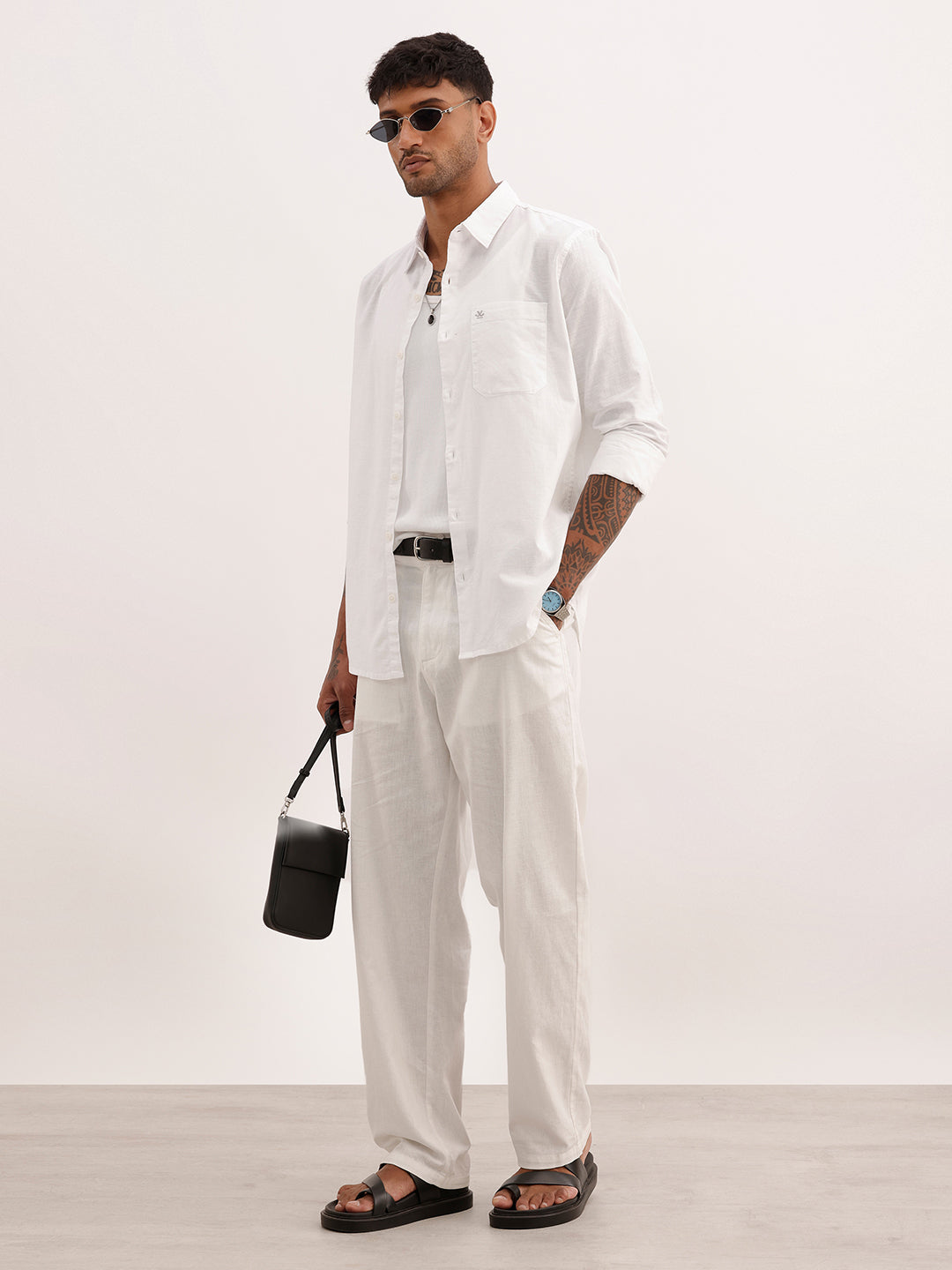 Classic Regular Fit Solid Shirt | White | WRSH0635M