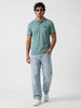 Slim Fit Tipping Collar Polo T-Shirt | Green