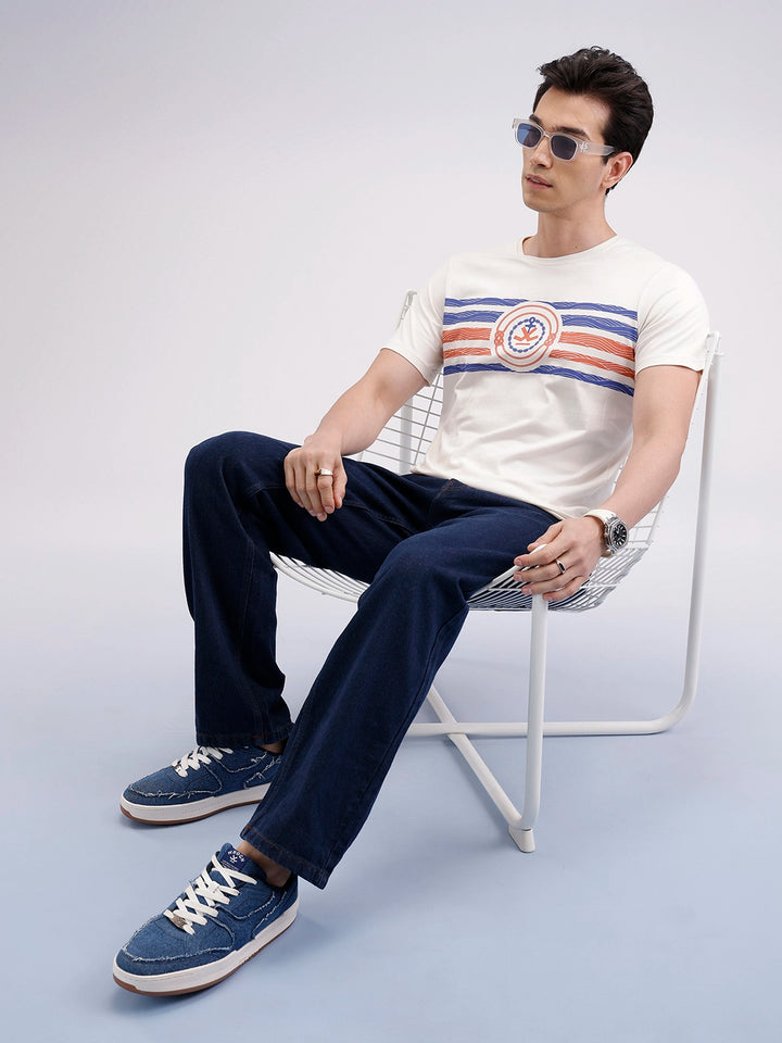 Slim Fit Classic Placement Printed T-Shirt  | Off White