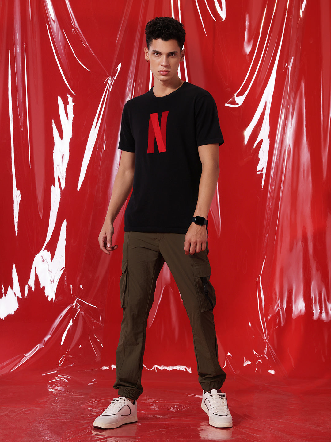 Netflix Logo Jacquard Knit T-Shirt