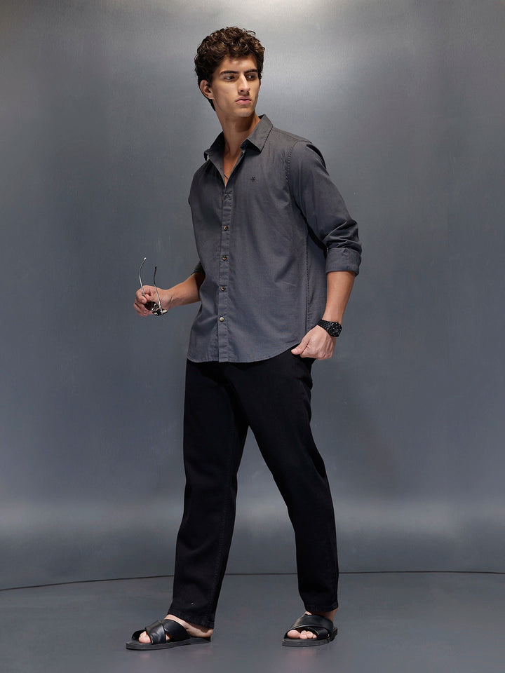 Men's Slim Fit Casual Shirt  |  Dark Grey