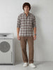 Regular Fit Checkered Shirt | Maroon