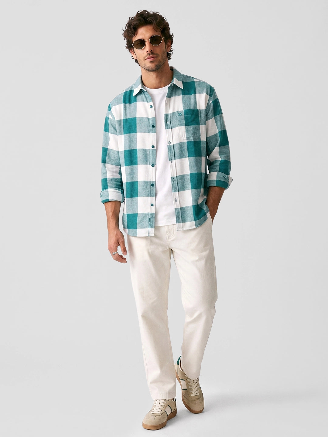 Classic Oversized Checkered Shirt | Green