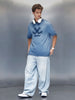Wrogn branded washed oversized fit t-shirt | Blue