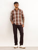Classic Checkered 100% Polyester Shirt | Brown