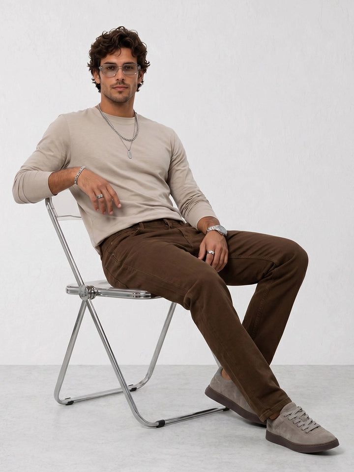 Classic Solid Anti Fit Denim Jeans | Rust