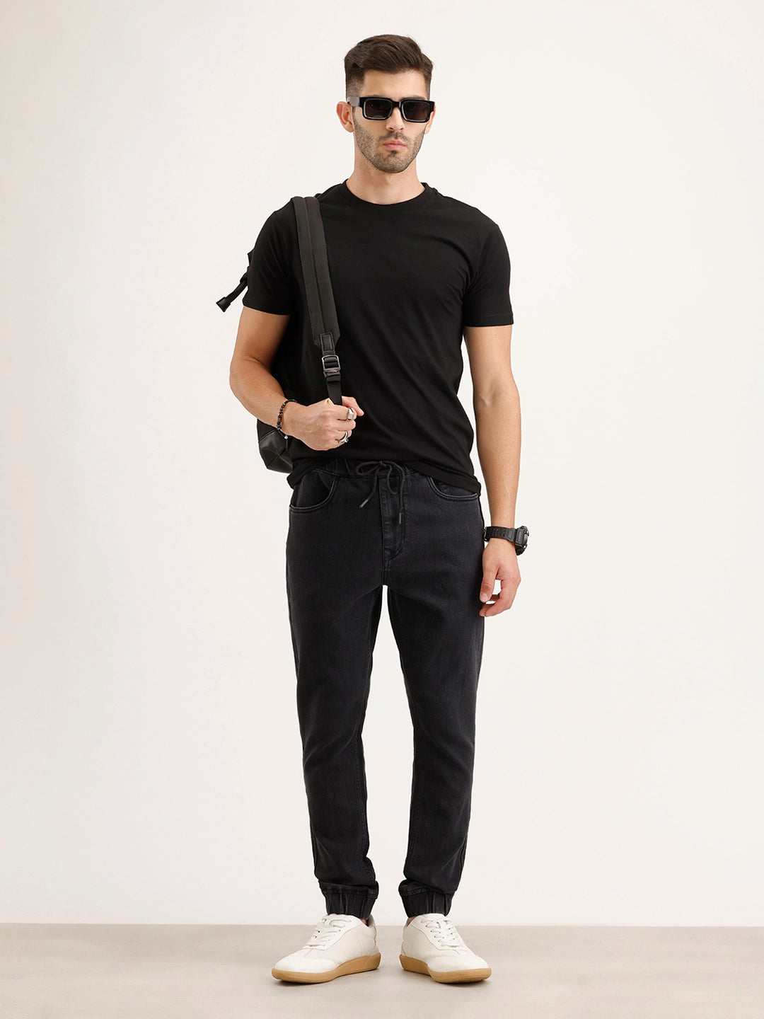 Jogger Fit Denim Jeans | Black