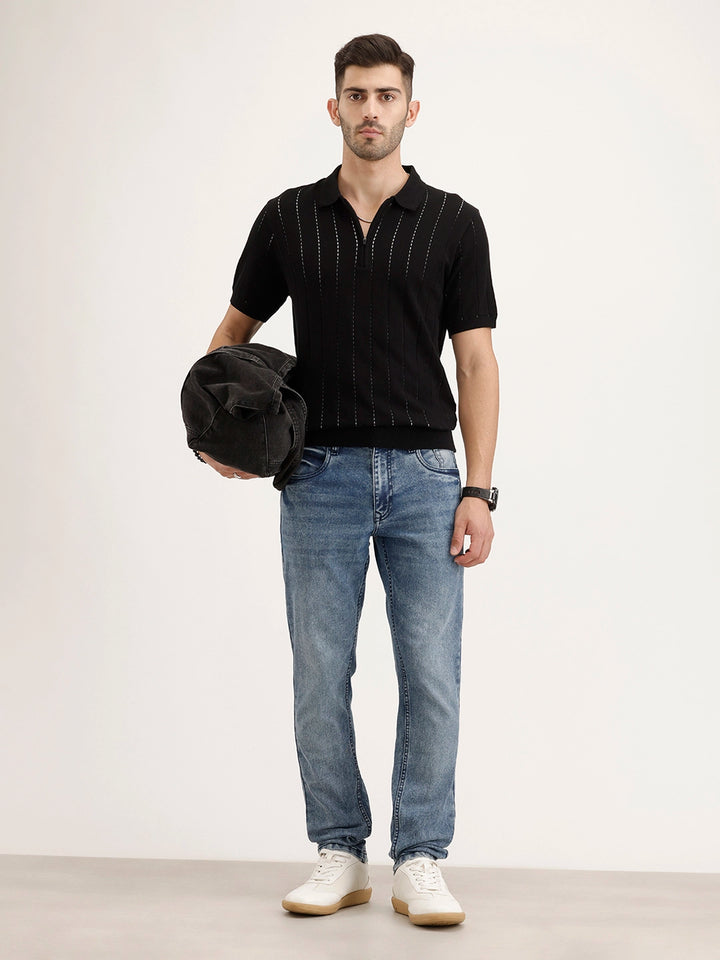 Slim Fit Faded Denim Jeans | Light Blue