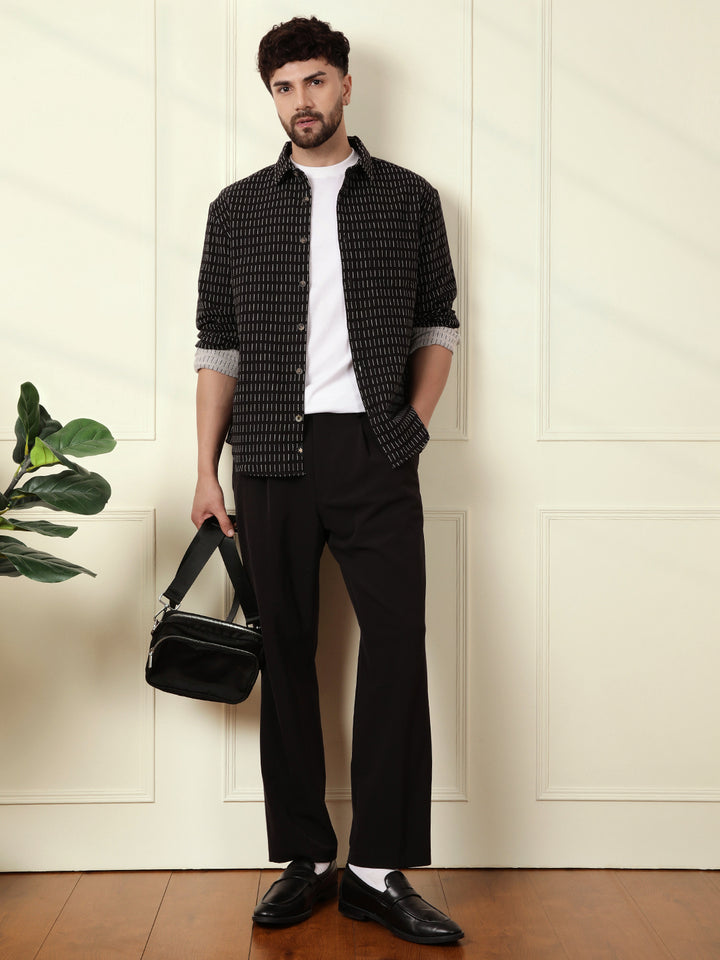 Casual Regular Fit Shacket | Black