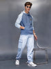 Minimal Dual-Tone Casual Hoodie | Blue