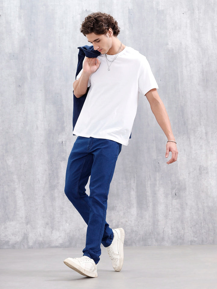 Men's Casual Slim Fit Jeans | Dark Stone