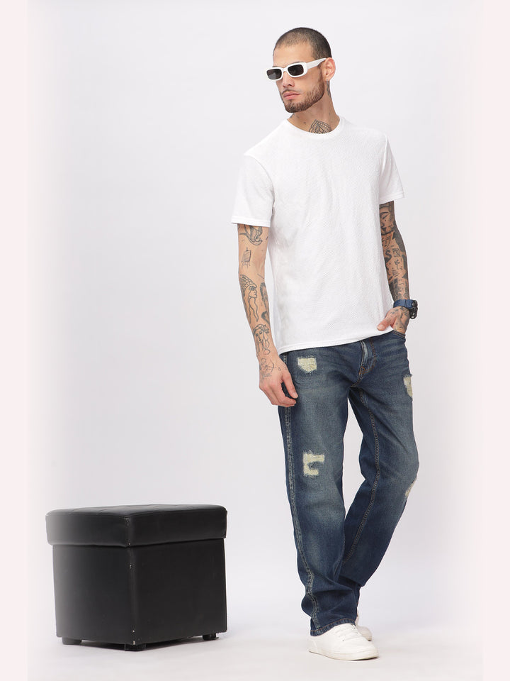 Distressed Blue Anti Fit Jeans