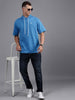 Blue Hooded Short Sleeve T-Shirt