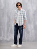 Twill Checkered Slim Fit Shirt | White