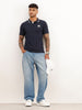 Slim Fit Tipping Collar Polo T-Shirt | Navy Blue