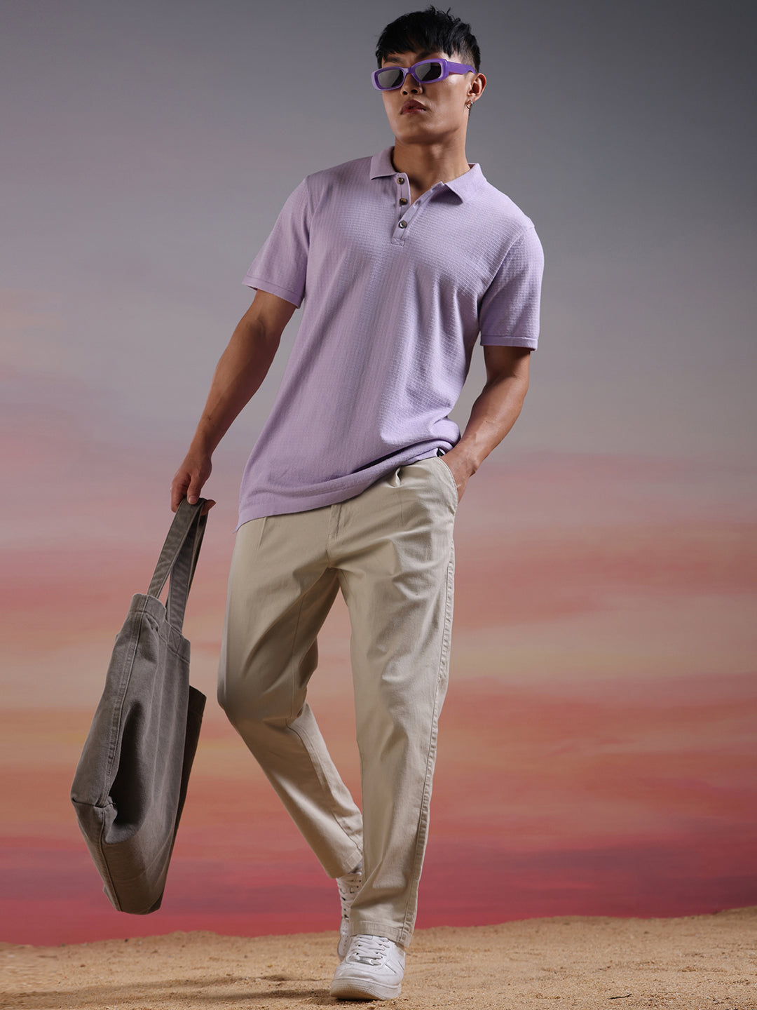 Lavender Twist Polo T-Shirt