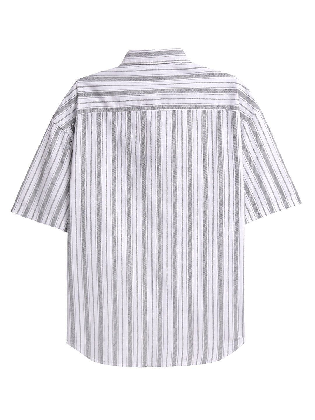 Grey on White Striped Oversized Shirt