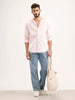 Solid Hooded Oversized Shirt | Pink