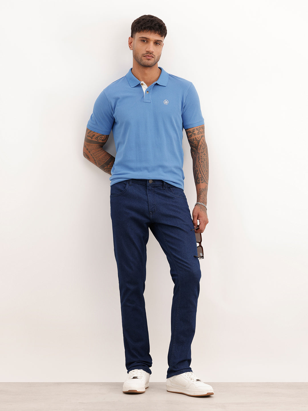 Solid Slim Fit Denim Jeans | Blue | WUJN2646F