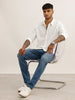 Solid Regular Fit 100% Cotton Shirt | White