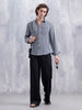 Comfort Fit Casual Shirt Featuring Striped Thread Detail | Blue