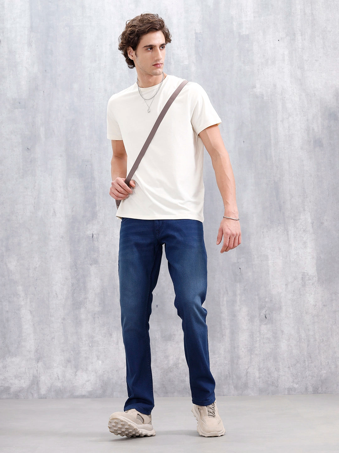 Men's Casual Straight Fit Jeans | Dark Stone