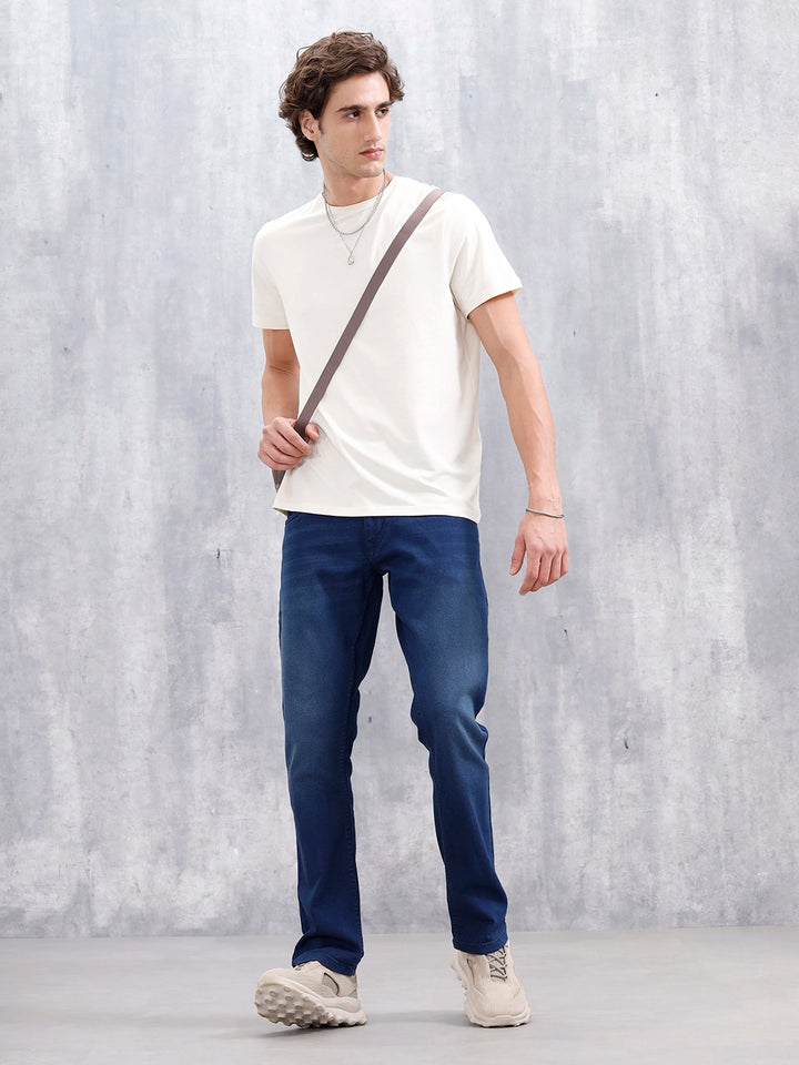 Men's Casual Straight Fit Jeans | Dark Stone