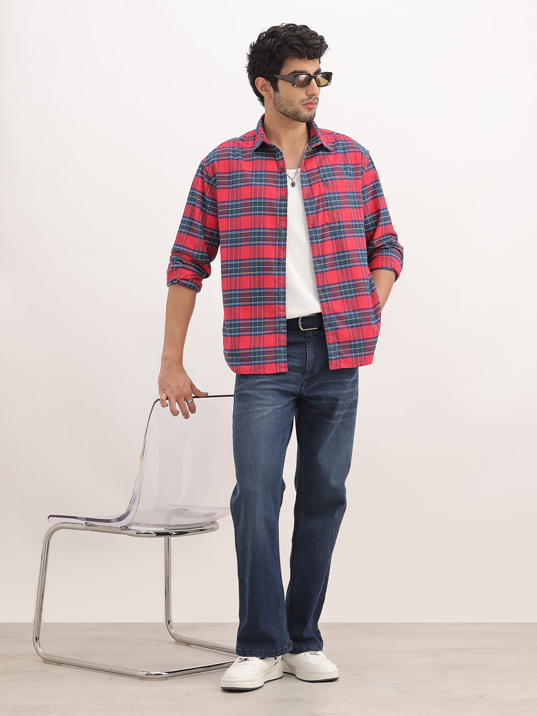 Comfort Fit Checkered Shirt | Red