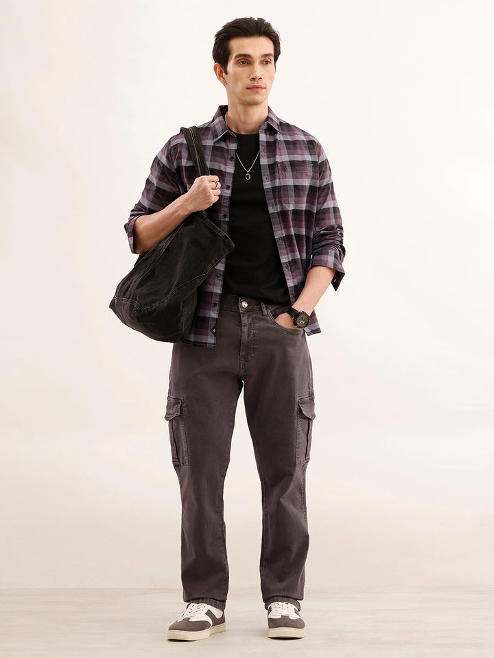 Relaxed Fit Denim Cargo Jeans | Grey