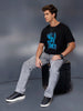 Placement Printed T-Shirt   |  Black