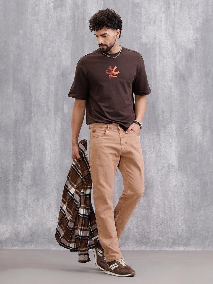 Retro Wash Overdyed Slim Fit Jeans | Rust