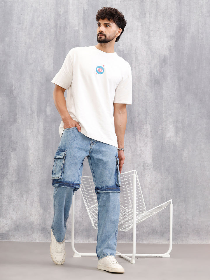 Superstone Wash Convertible Cargo Jeans I Lt Blue