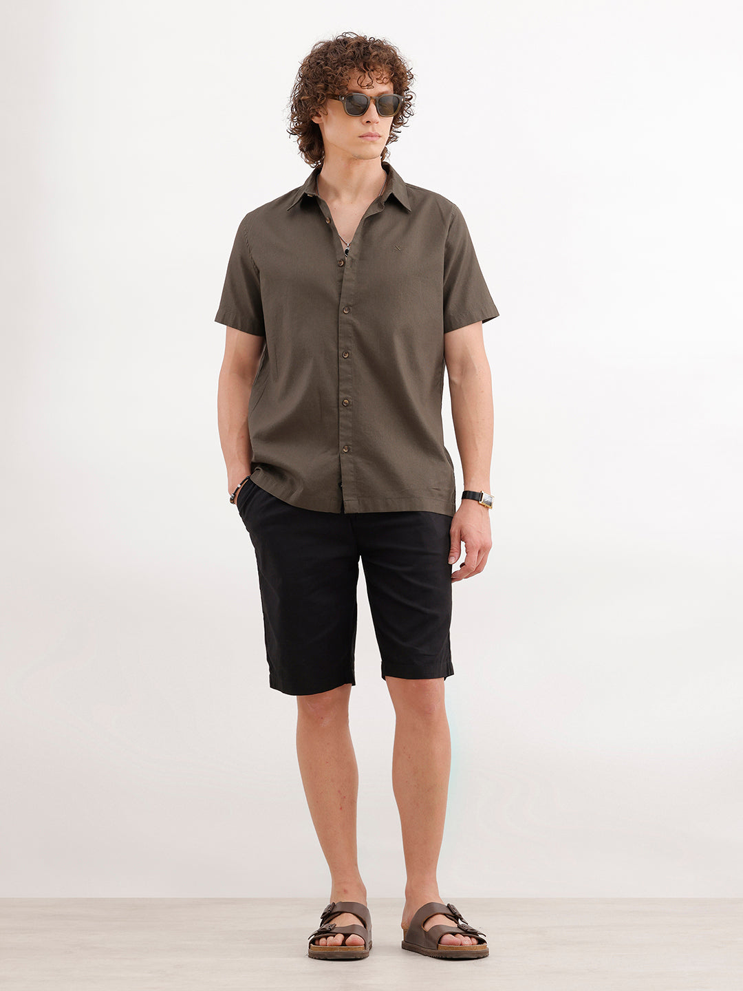 Slim Fit Casual Wear Shorts | Black