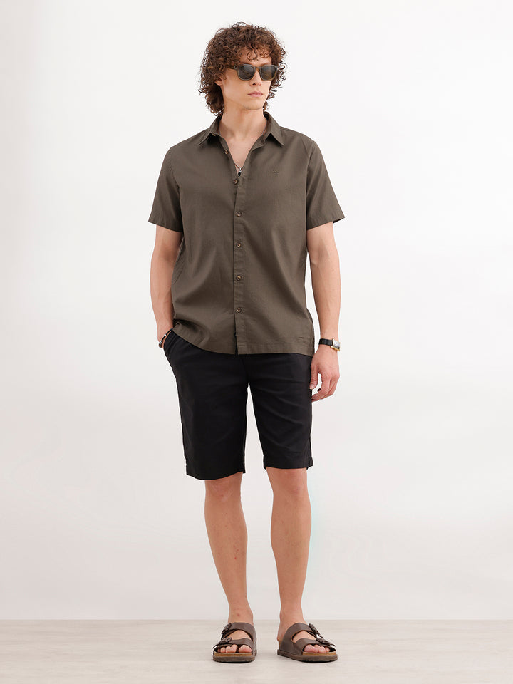 Slim Fit Casual Wear Shorts | Black