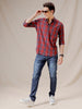 Checked Maroon Cotton Shirt