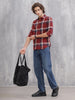 Retro Checkered Pattern Regular Fit Shirt | Red