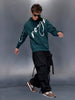 Men’s Teal Slim Fit Script Hoodie | Teal