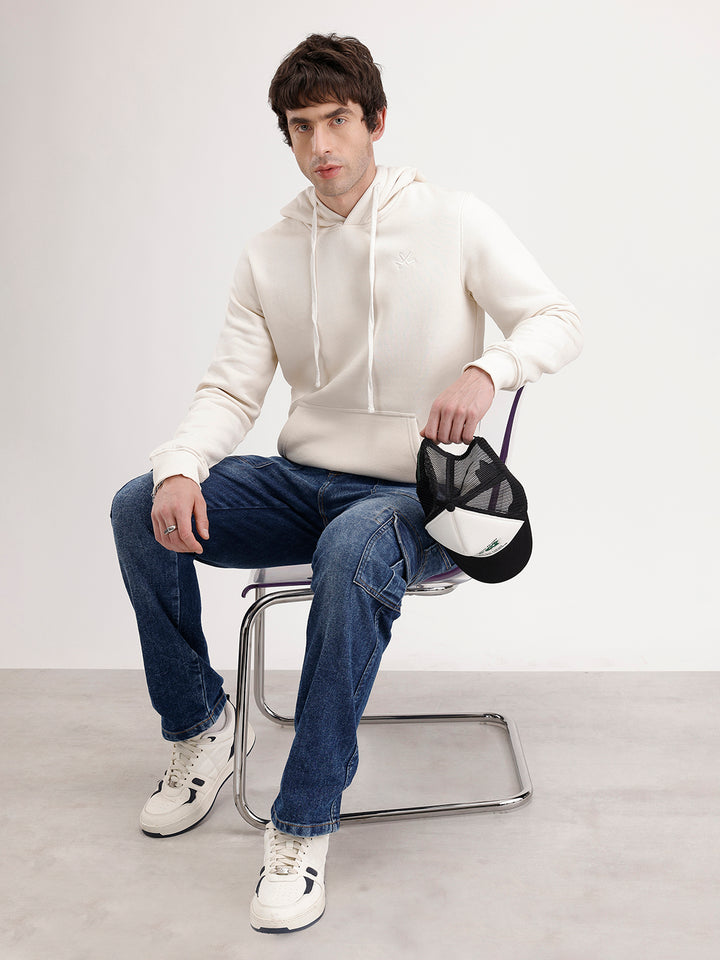Solid Regular Fit Hoodie | Off White
