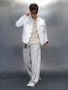 Wrogn Men’s Classic Slim Fit Denim Jacket | White