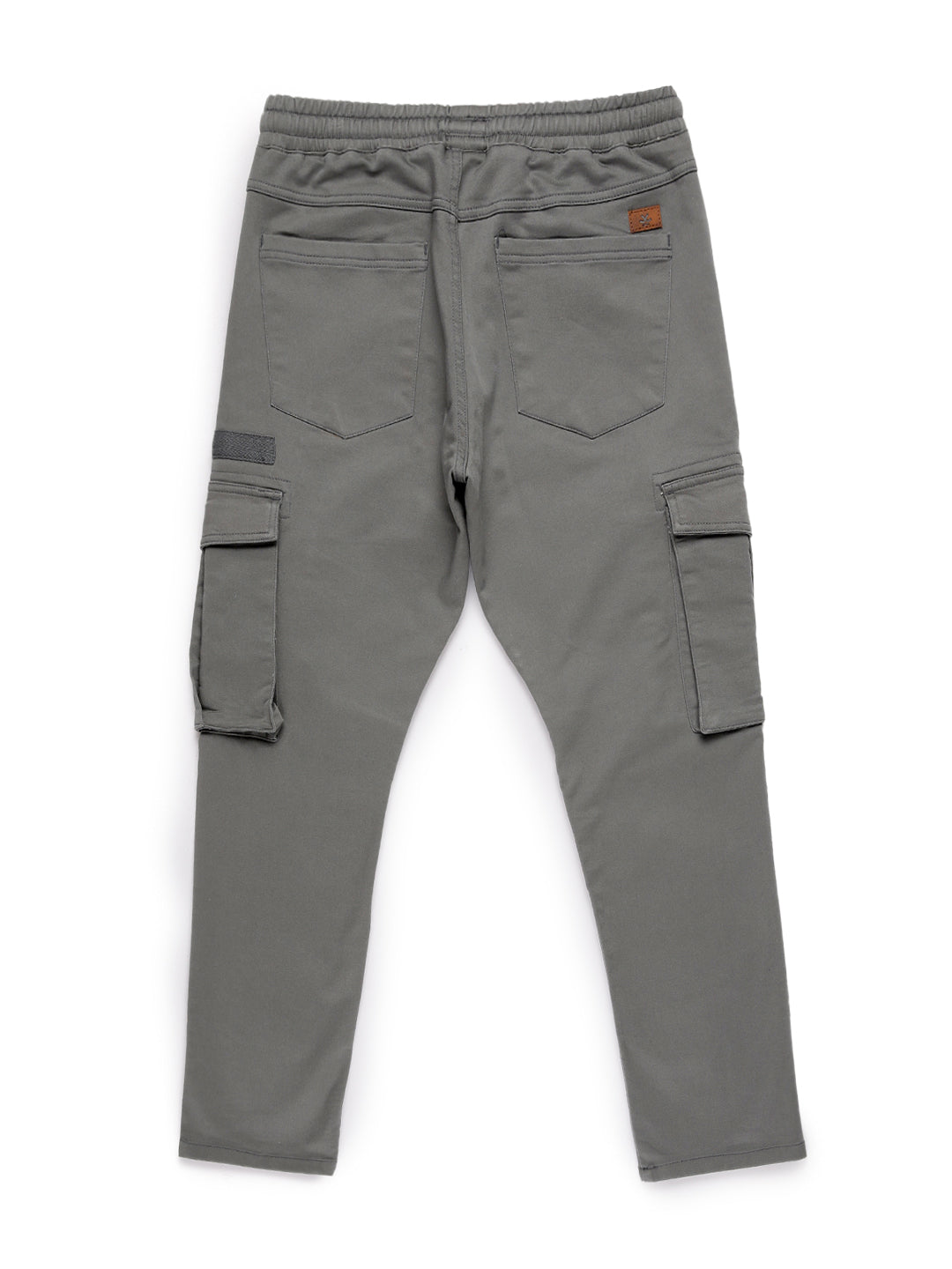 Grey Straight Fit Cargo Trousers