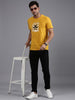 Typographic Chest Print Mustard T-Shirt