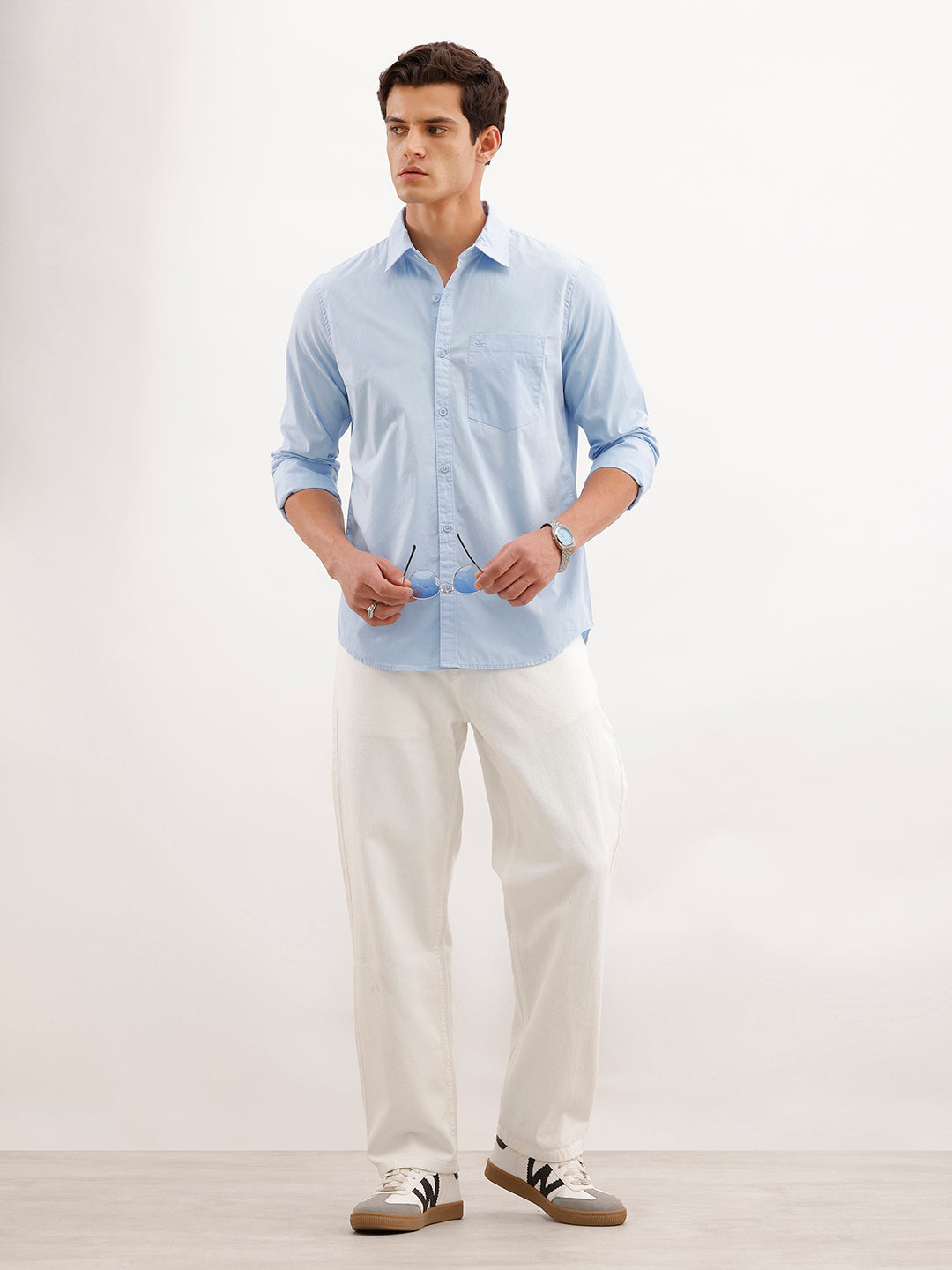 Solid Slim Fit Shirt  | Light Blue
