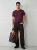 Slub Cotton Slim Fit Tee I Maroon
