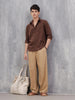 Solid 100%Cotton Regular Fit Shirt |  Brown