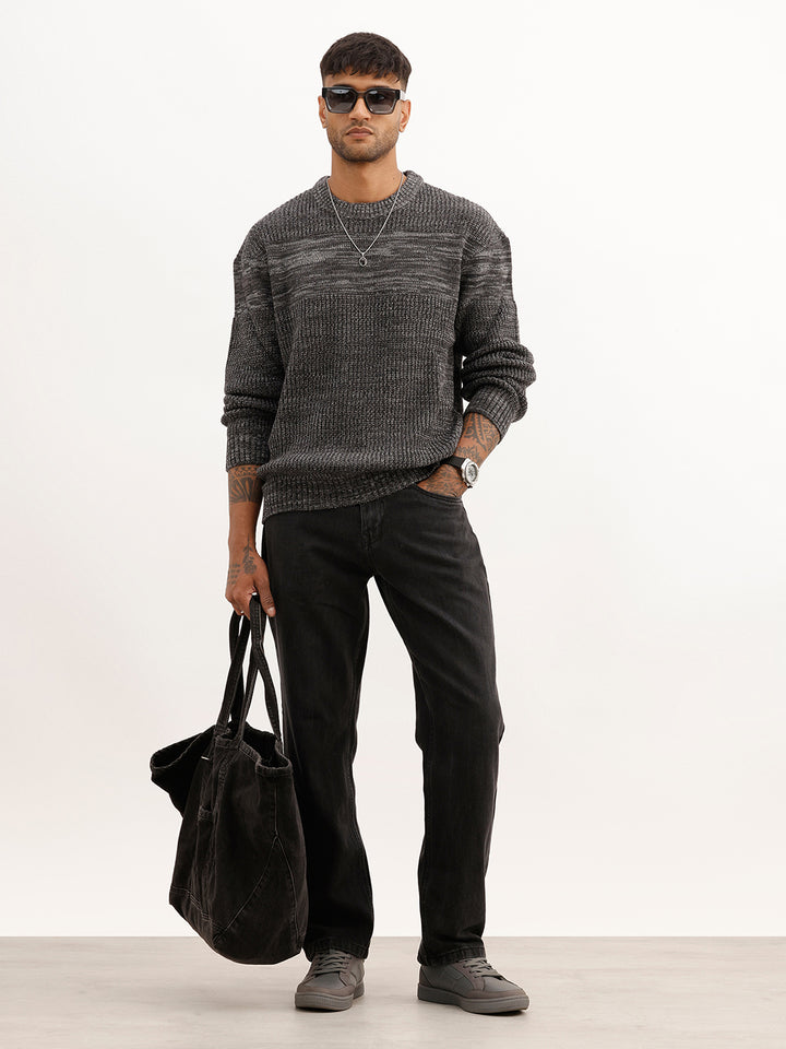 Oversized Fit Knited Sweater | Dark Grey