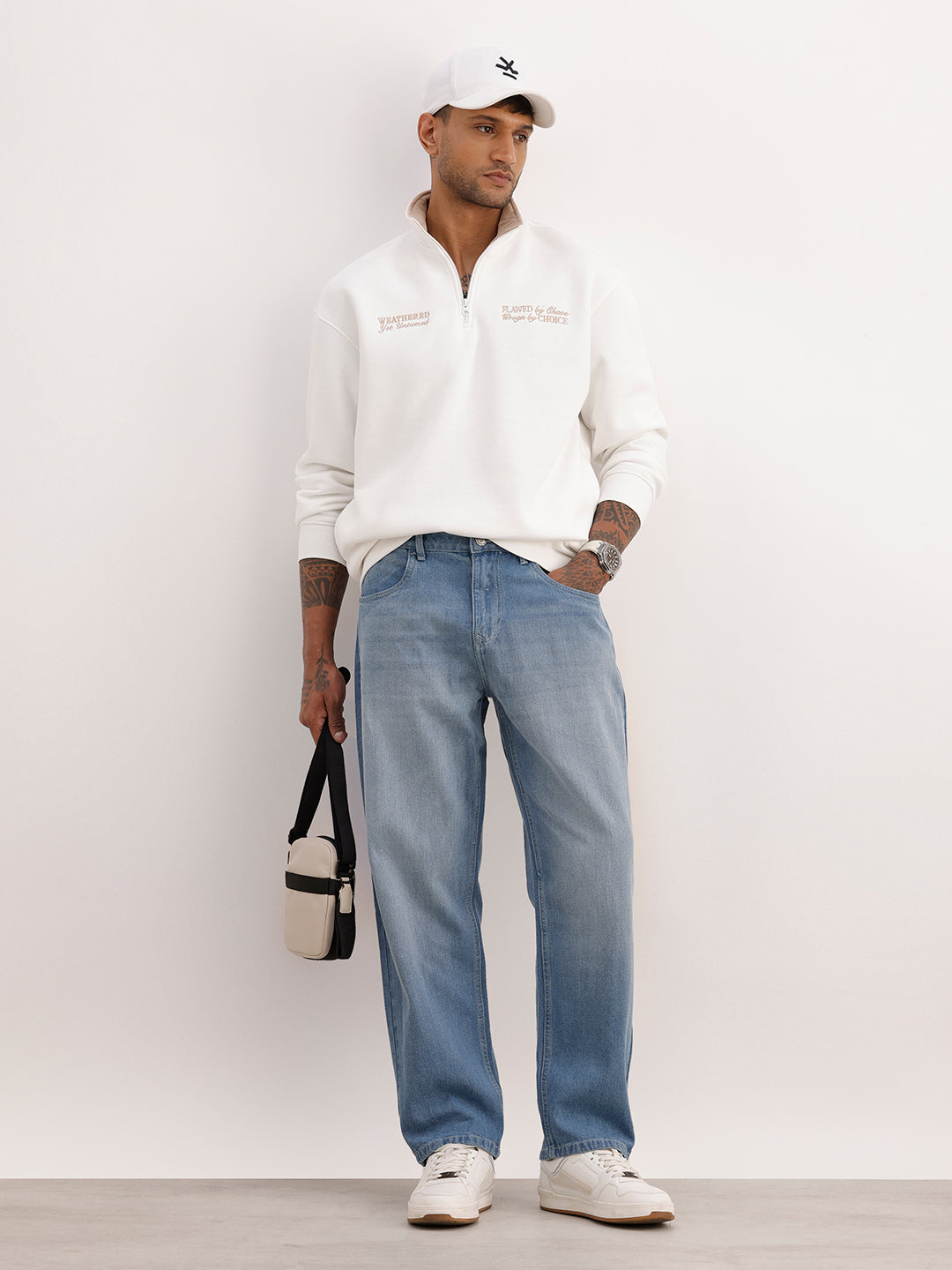 Washed Loose Fit Denim Jeans | Light Blue