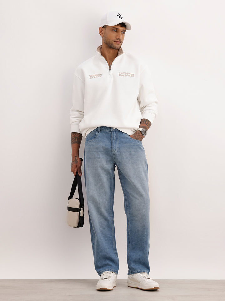 Washed Loose Fit Denim Jeans | Light Blue