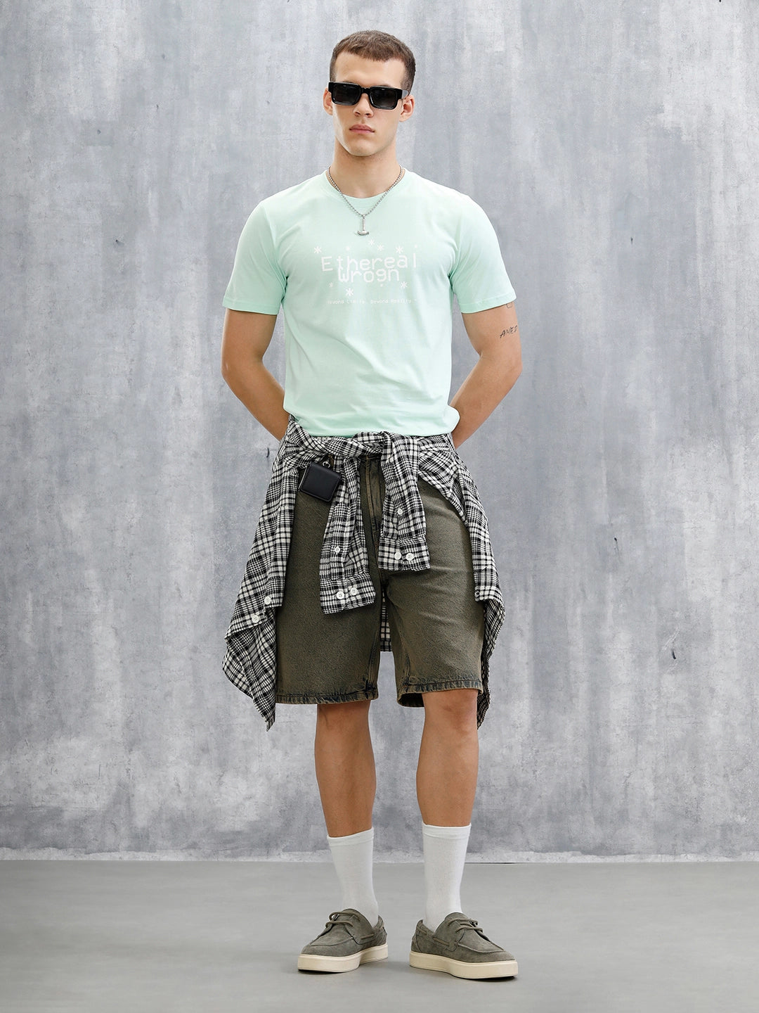 Logo Placement Printed T-Shirt | Light Green